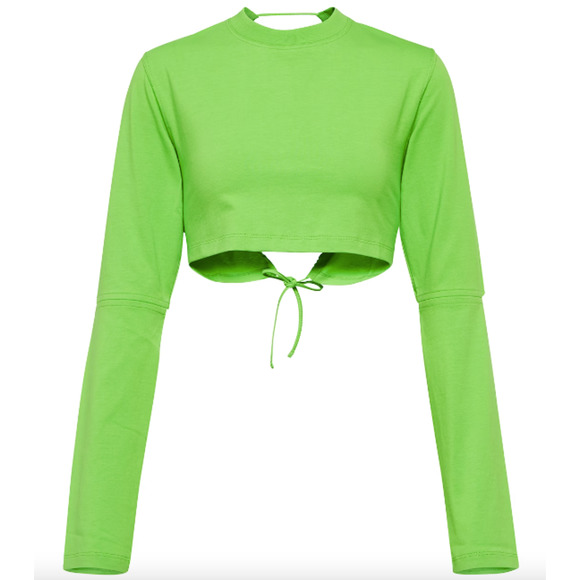 Jacquemus Le T-shirt Piccola Green Crop Top - Picture 5 of 16